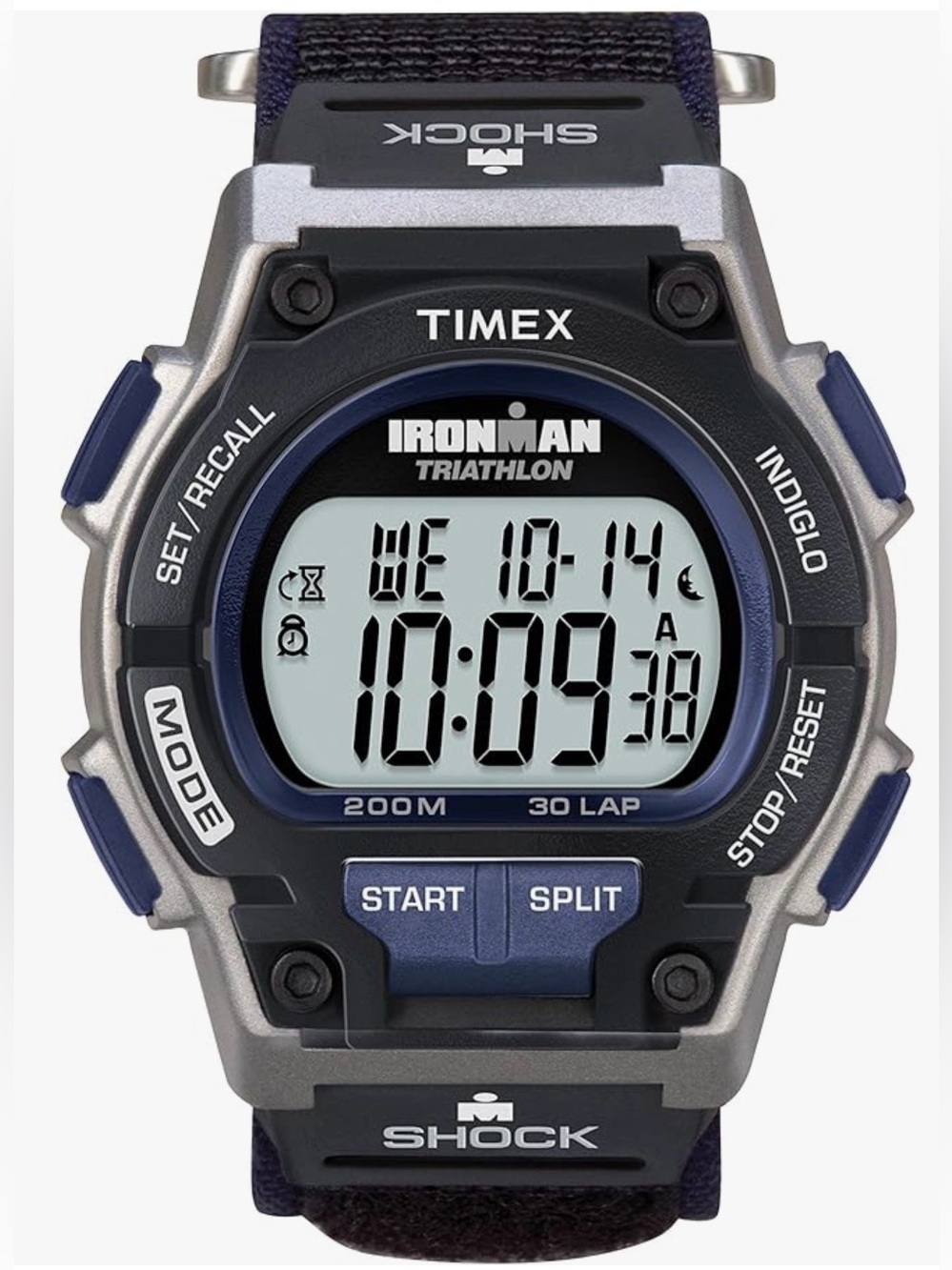 NWT Timex®Ironman® Triathlon®30 Lap Shock Resistant Full-Size Watch in Dark Blue